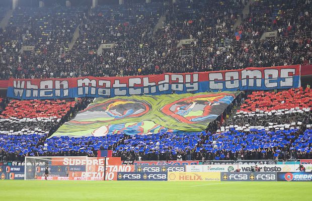 Scenografia ultrașilor FCSB la derby-ul cu Rapid: „When matchday comes”