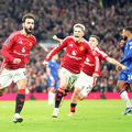 Bucuria jucătorilor lui Manchester United după golul înscris cu Chelsea // foto: Guliver/gettyimages