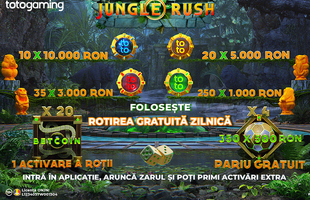 Vânează premii de până la 10.000 RON la Jungle Rush! Descoperă cum e să fii campion cu TotoGaming