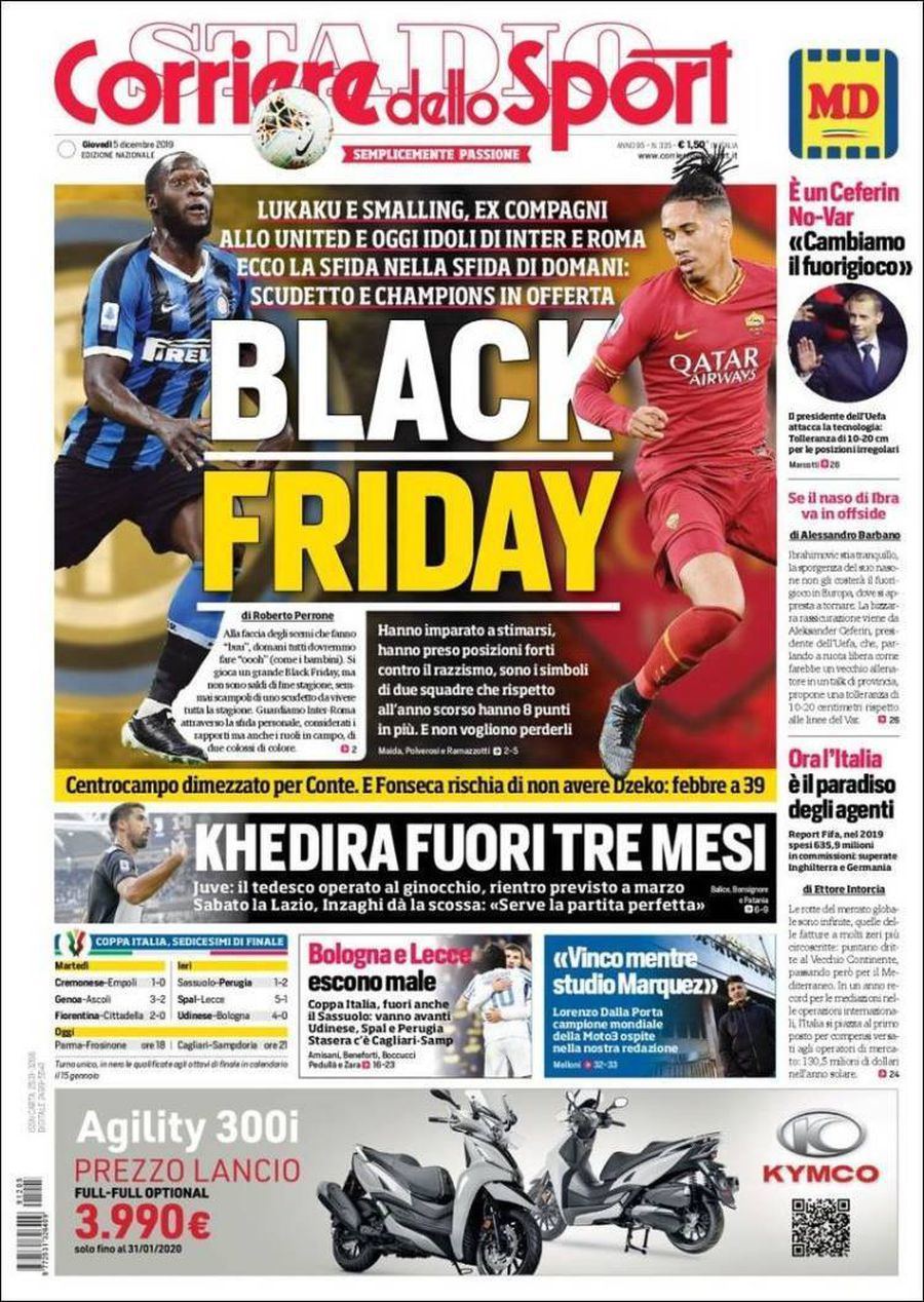 „Black Friday” cu Lukaku și Smalling » Corriere dello Sport e în centrul unui scandal uriaș de rasism!