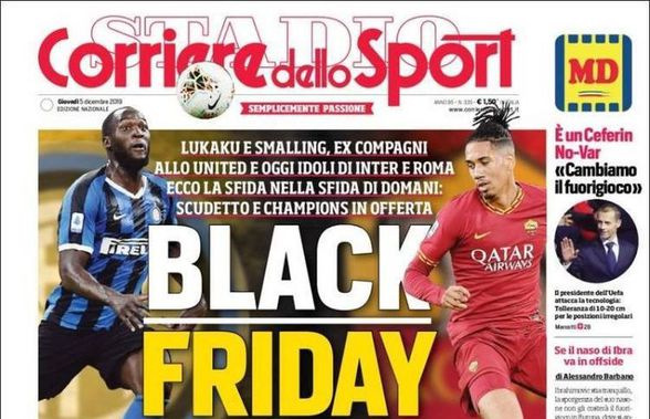 „Black Friday” cu Lukaku și Smalling » Corriere dello Sport e în centrul unui scandal uriaș de rasism!