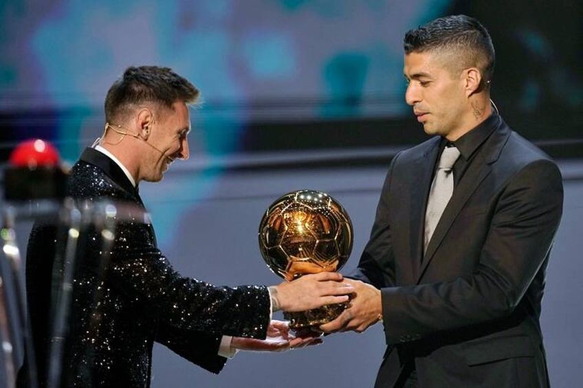 Luis Suarez și Leo Messi