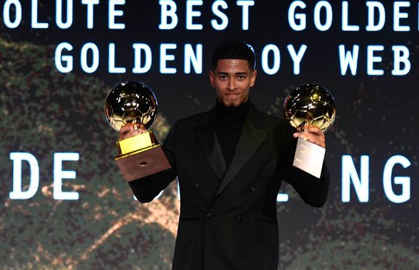 Jude Bellingham a ridicat trofeul „Golden Boy” la gala din Torino » Superstarul lui Real Madrid a câștigat detașat