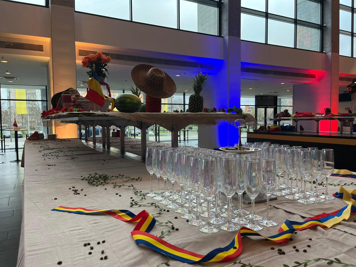 Muralul de 90 m2 cu Gheorghe Hagi și un mare rival, după ideea Ambasadei Columbiei, a fost inaugurat la Arena Națională