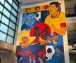 Muralul de 90 m2 cu Gheorghe Hagi și un mare rival, după ideea Ambasadei Columbiei, a fost inaugurat la Arena Națională