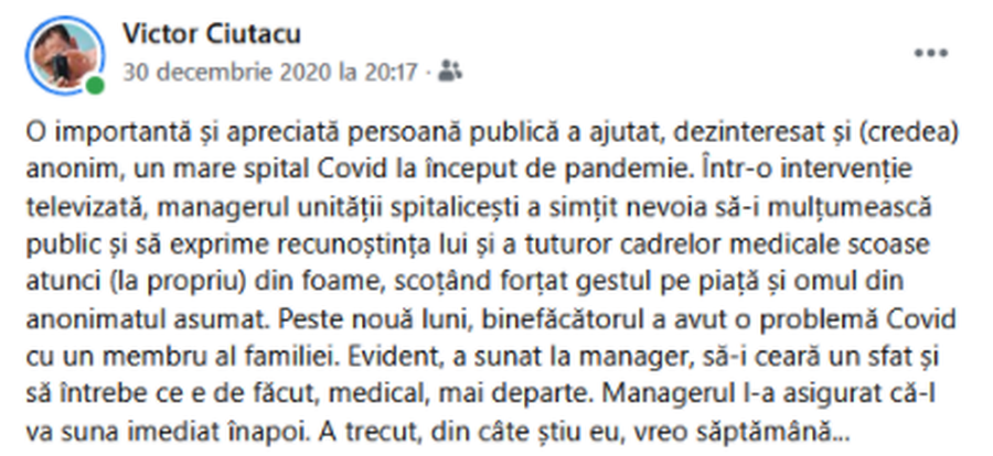 Victor Ciutacu, reacție promptă după dezvăluirile lui Cosmin Olăroiu: „Să nu mai aibă nevoie de mine!”