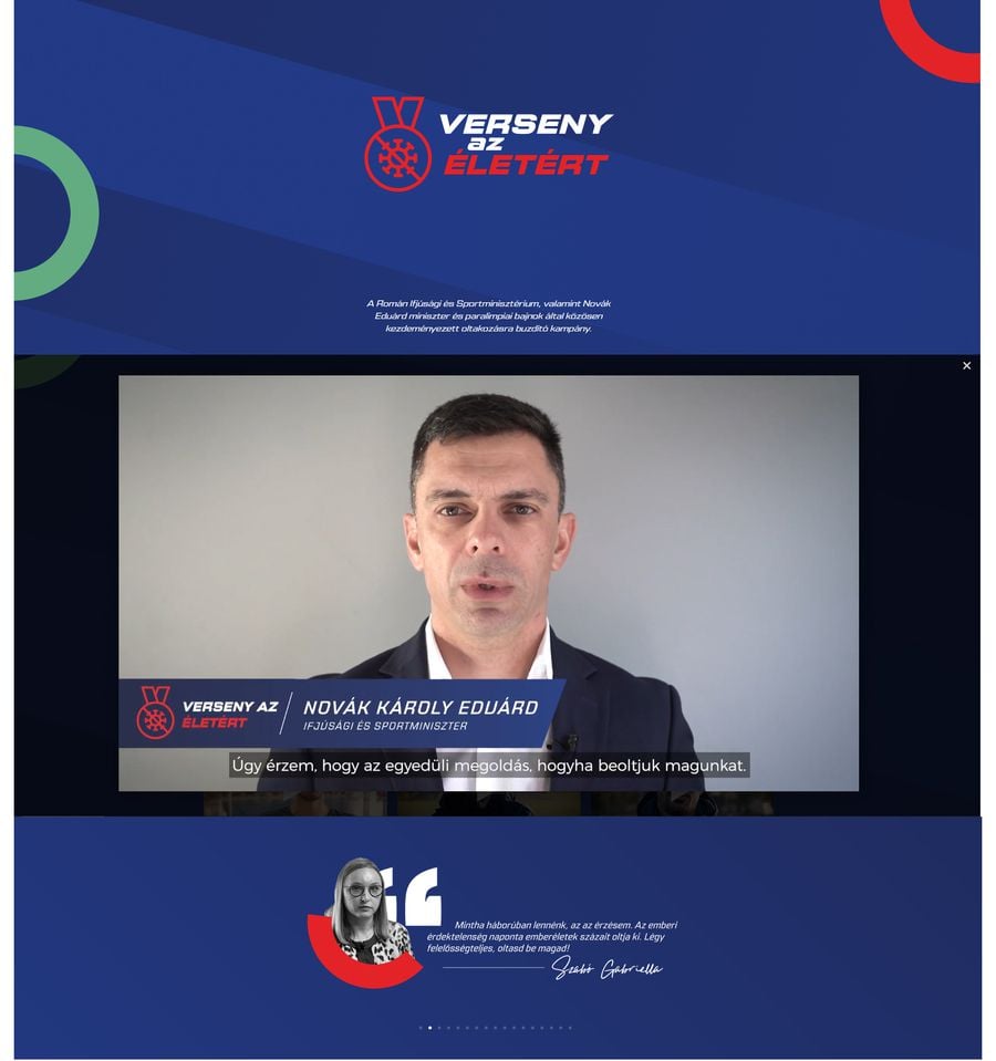 O campanie realizată de Ministerul Sportului, condus de Eduard Novak, membru UDMR, are culorile drapelului Ungariei + firma are conexiuni cu partidul