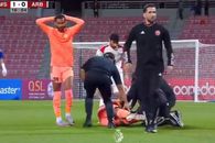 Clipe teribile în Qatar » Delort, atacantul cu 259 de meciuri în Ligue 1, s-a prăbușit pe gazon și a fost transportat de urgență la spital