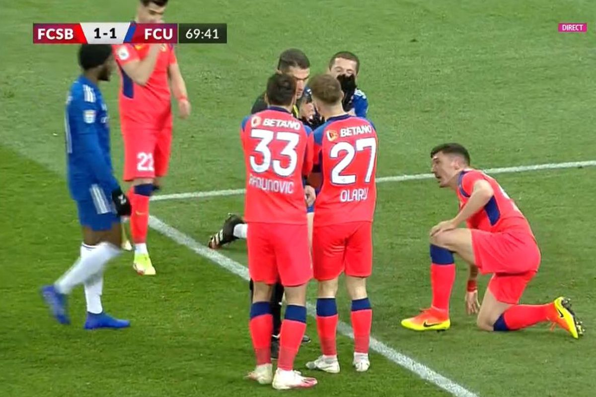 Fază „la milimetru” în FCSB - FCU Craiova » Gigi Becali e convins: „Nu e penalty!”