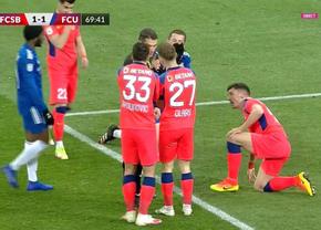Fază „la milimetru” în FCSB - FCU Craiova » În timp ce foștii arbitri nu se pun de acord, Gigi Becali e convins: „Nu e penalty!”