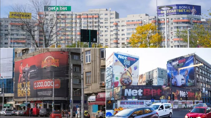 Reclame la jocuri de noroc în Bucuresti / Foto: Vlad Chirea și Diana Meseșan (Libertatea) Educația, piatra din pantoful guvernanților » Pariurile au sărit calul, dar Statul vrea să interzică și caii, și călăreții, și spectatorii
