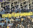 Mesaj afișat de Petrolul în meciul cu FCSB. Foto: Andrei Furnigă GSP