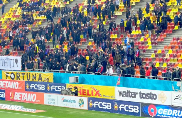 FCSB, ignorată de galerie în timpul meciului cu Voluntari » Singurul mesaj afișat pe Arena Națională
