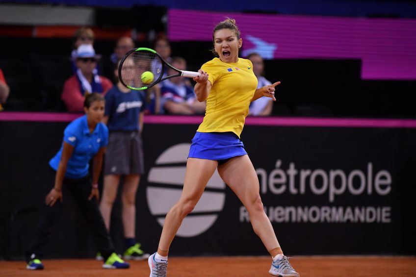 Simona Halep în semifinala BJK Cup Franța-România Foto: Raed Krishan (GSP)
