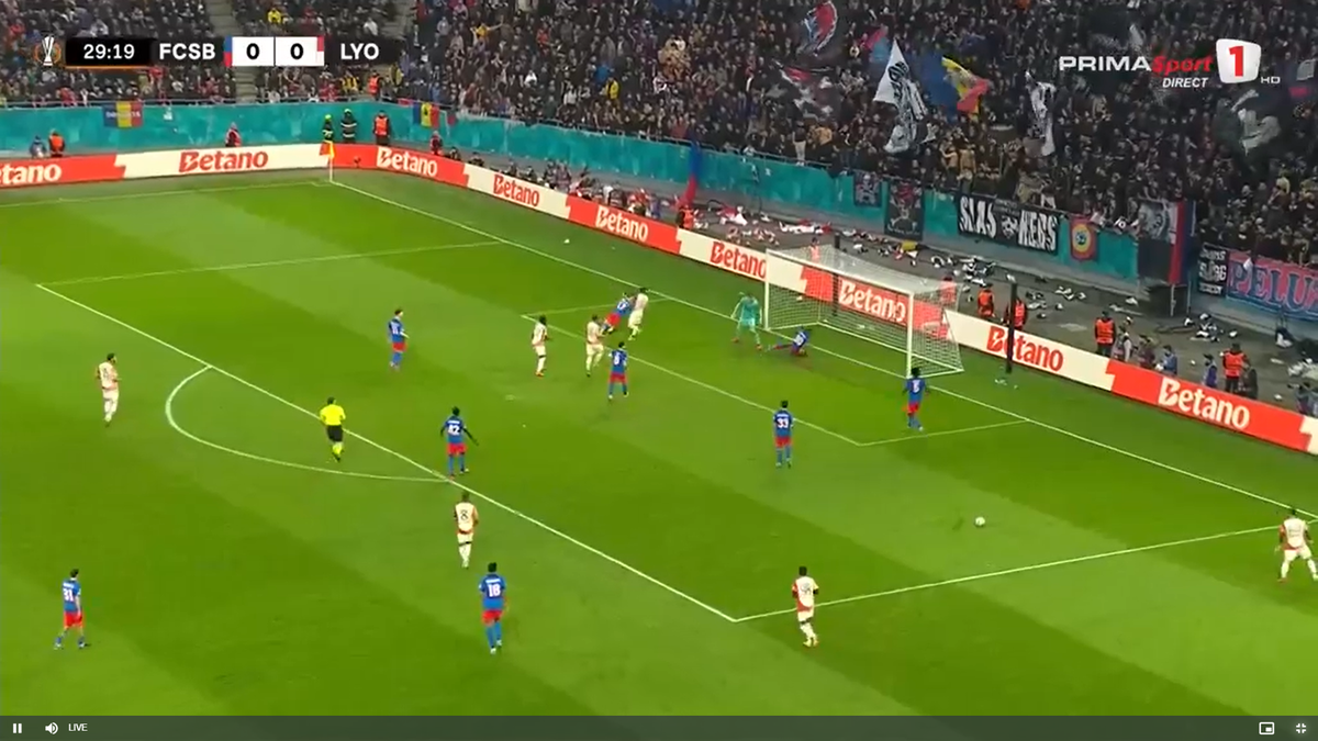Gol controversat în FCSB - Lyon: ce spune regulamentul