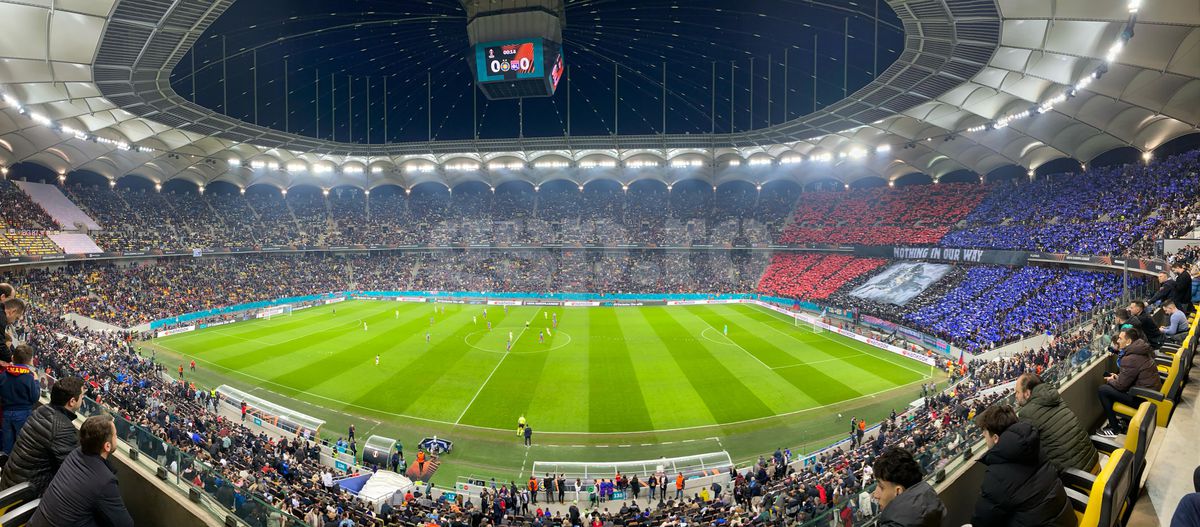 Din Stăpânul Inelelor, 300 sau Biblie? FCSB, scenografie înfricoșătoare la meciul cu Lyon: ce a apărut în Peluza Nord