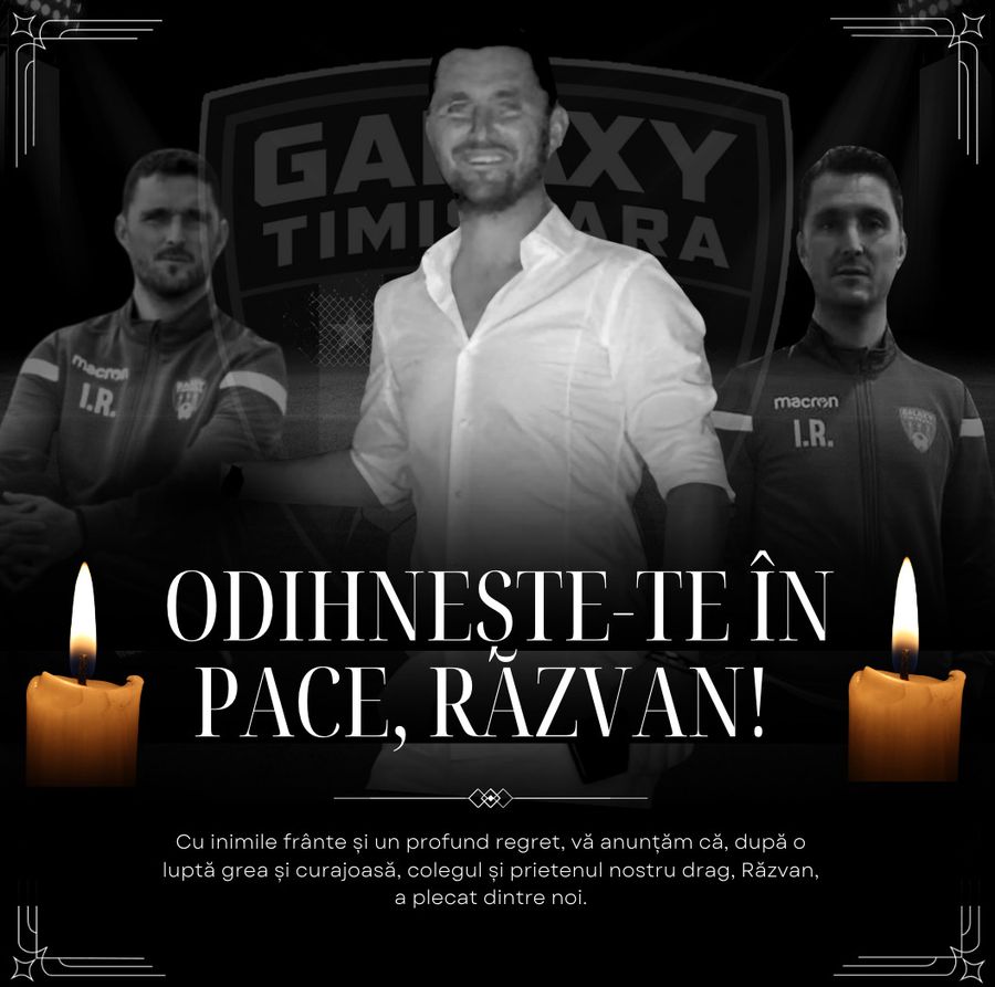 Fotografia postată de Galaxy Timișoara, după decesul lui Răzvan Ionilă // foto: Facebook Încă un deces prematur în fotbalul românesc » S-a stins fostul stoper de la Poli și Petrolul
