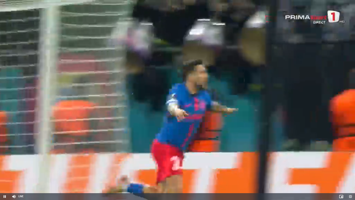 Golul lui Alexandru Băluță la meciul FCSB - Lyon