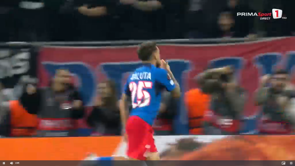 Golul lui Alexandru Băluță la meciul FCSB - Lyon