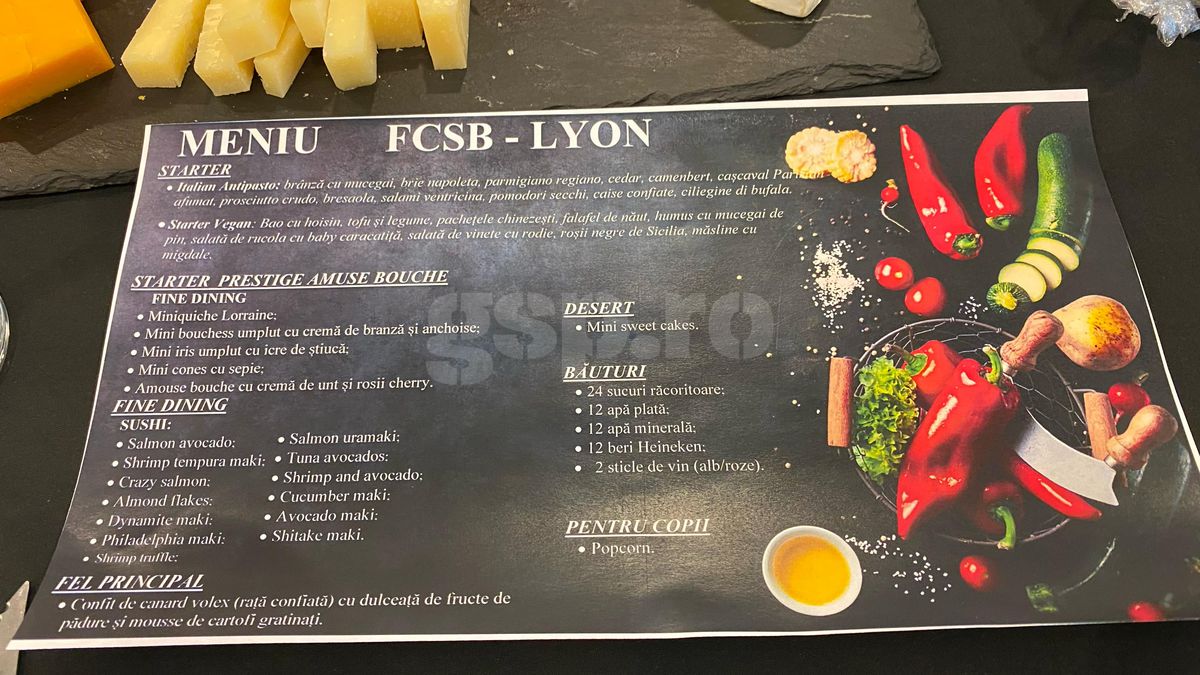 Dynamite maki sau mini-iris » Ce mănâncă bogații la loje pe Arena Națională, la FCSB - Lyon