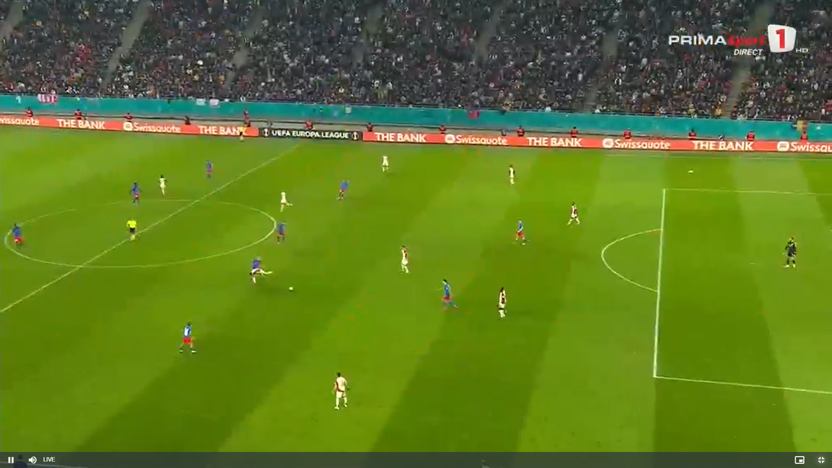 Golul lui Alexandru Băluță la meciul FCSB - Lyon