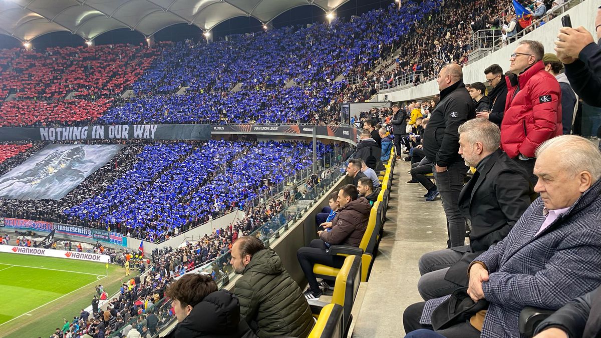 Din Stăpânul Inelelor, 300 sau Biblie? FCSB, scenografie înfricoșătoare la meciul cu Lyon: ce a apărut în Peluza Nord