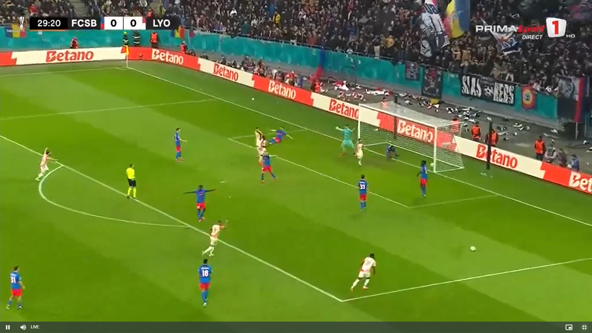Gol controversat în FCSB - Lyon: ce spune regulamentul