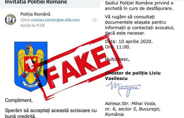 Poliţia Română avertizează: "Nu deschideţi astfel de e-mailuri!"