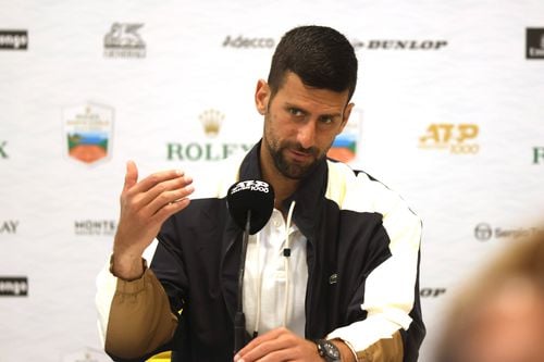 Novak Djokovic la conferința de presă de la Monte Carlo