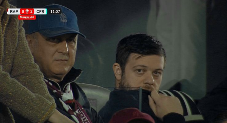 Reacția lui Dan Șucu și Victor Angelescu / Foto: captură de ecran Digi Sport