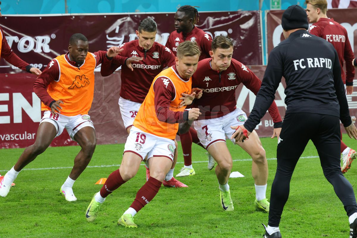 Imagini de la încălzire, Rapid - Dinamo