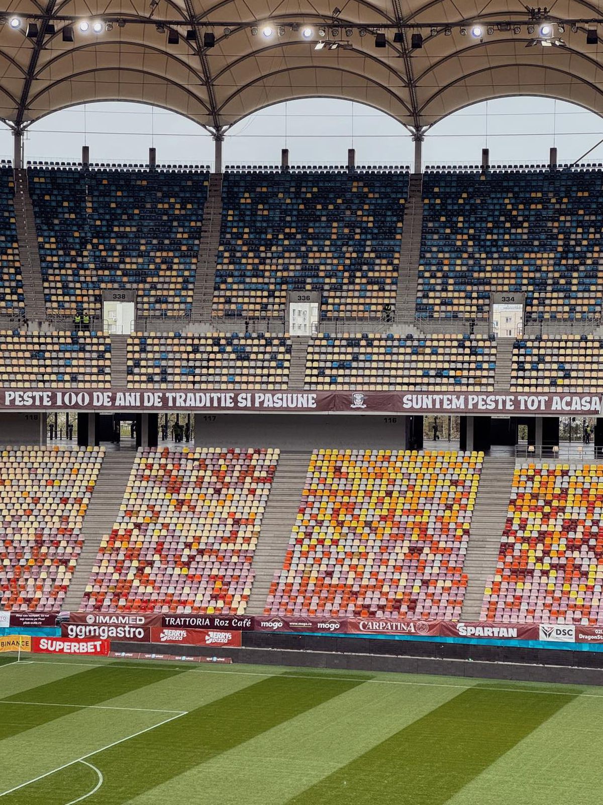 Arena Națională, cu însemnele Rapidului la derby-ul cu Dinamo