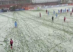 FC Voluntari - CSM Reșița, ultimul meci al etapei din play-off-ul Ligii 2 » Ninge ca în povești!