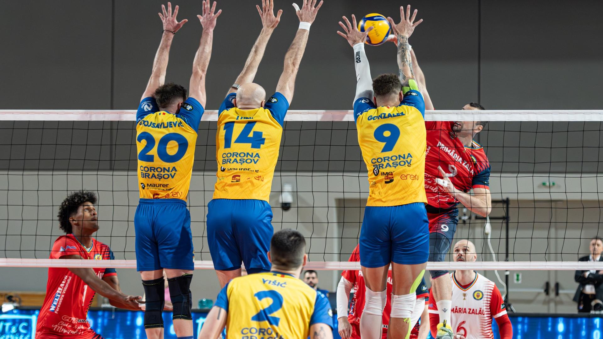 Jucători și staff echipa volei Brașov dezamăgiți după pierderea Cupei României prin meci masa verde în finala competiției sportive. | sursa foto: Gazeta Sporturilor