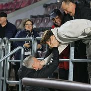 Cristiano Bergodi, revedere cu un fost elev la finalul meciului dintre Rapid și Universitatea Cluj / foto: Ionuț Iordache GSP