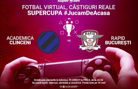 Academica Clinceni - Rapid: duelul zilei în Supercupa #JucamdeAcasa. Pe cine pariezi?