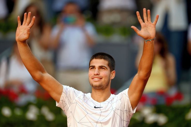 Imagini din meciul Carlos Alcaraz - Rafael Nadal / Sursă foto: Guliver/Getty Images