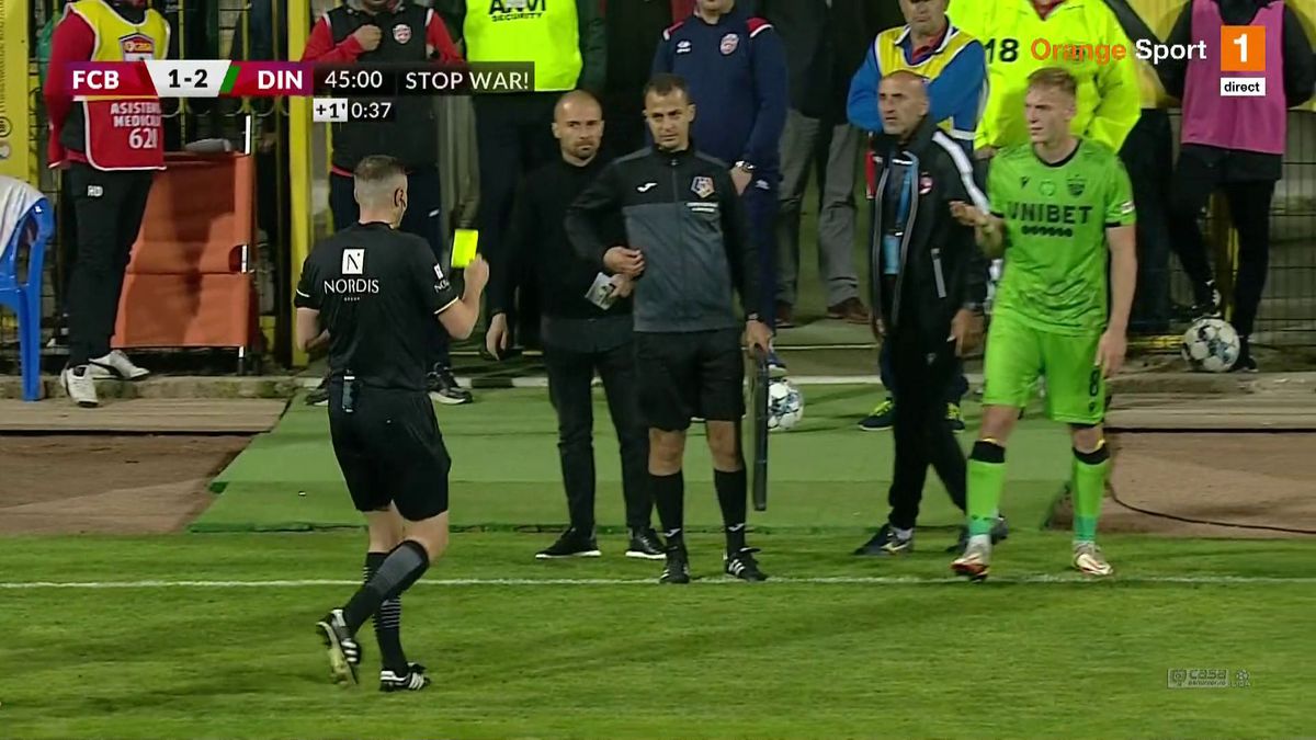 Dinamo, în „10” o repriză » Confuzie totală la Botoșani: de ce a fost eliminat Balthazar Pierret