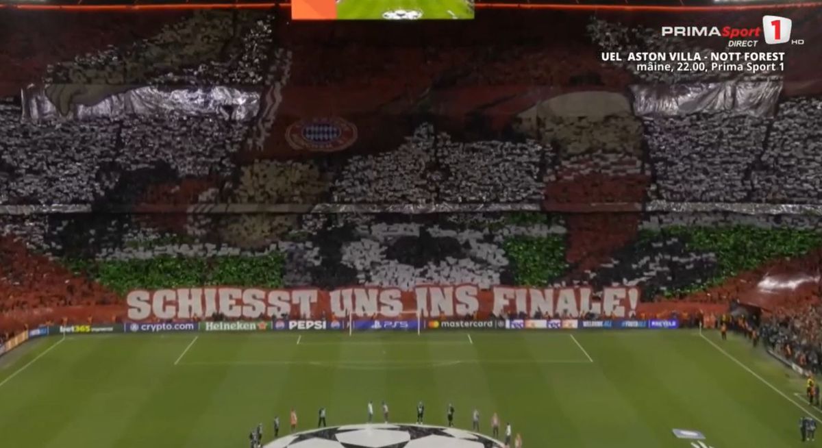Scenografia lui Bayern la meciul cu PSG din semifinalele Ligii Campionilor