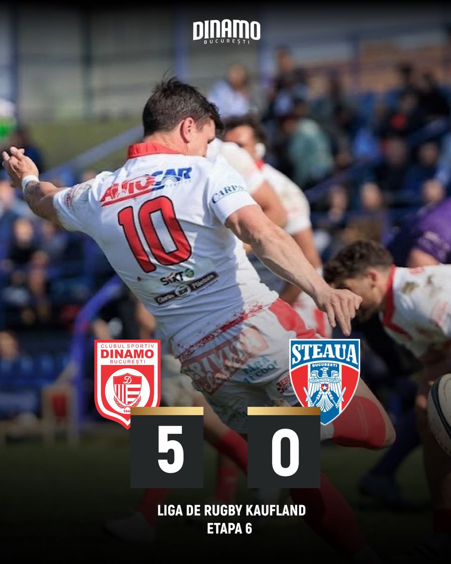 Fără precedent! Dinamo a câștigat la „masa verde” derby-ul cu Steaua la rugby dintr-un motiv incredibil