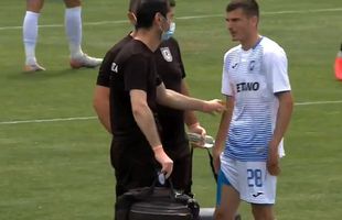 FOTO Alarmă pentru Cristiano Bergodi la Craiova: Mihăilă s-a accidentat cu Viitorul