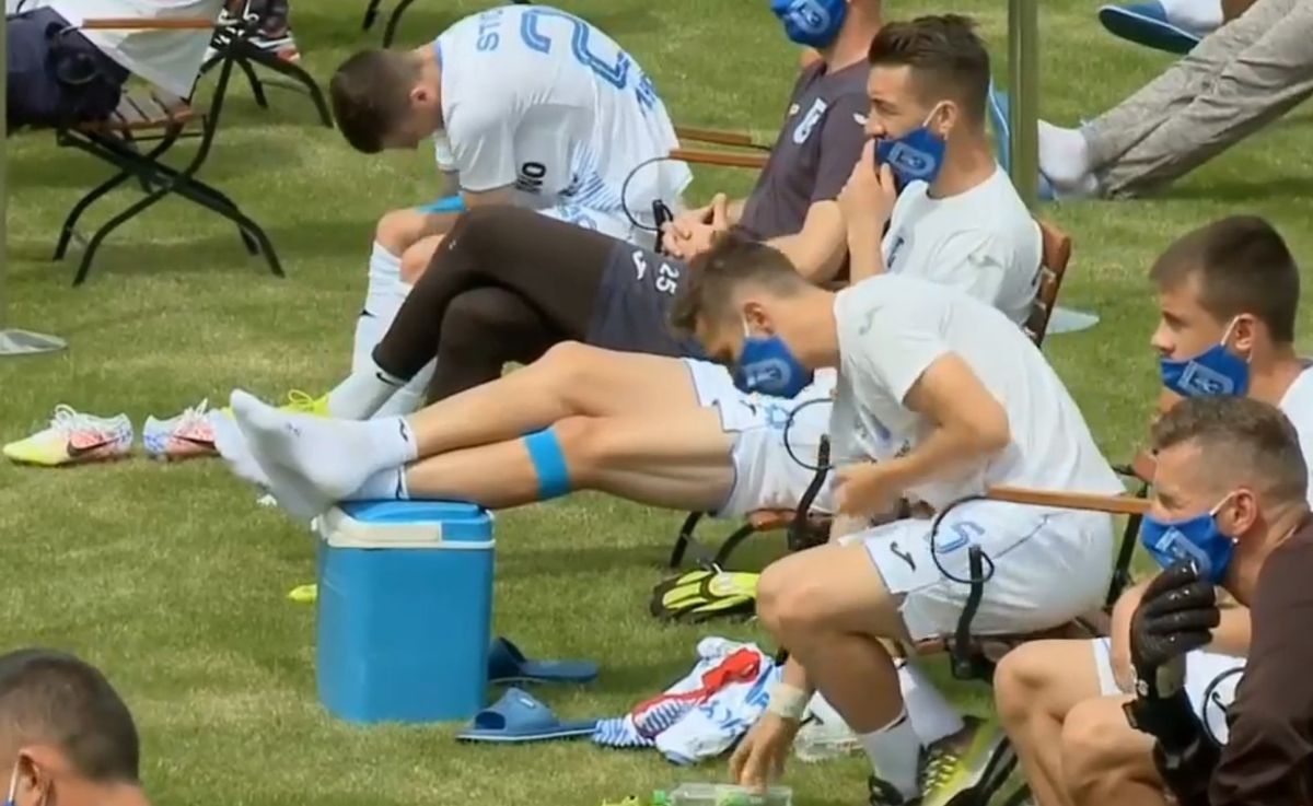 FOTO Alarmă pentru Cristiano Bergodi la Craiova: Mihăilă s-a accidentat cu Viitorul