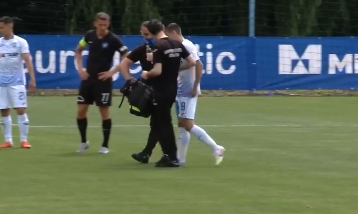 FOTO Alarmă pentru Cristiano Bergodi la Craiova: Mihăilă s-a accidentat cu Viitorul