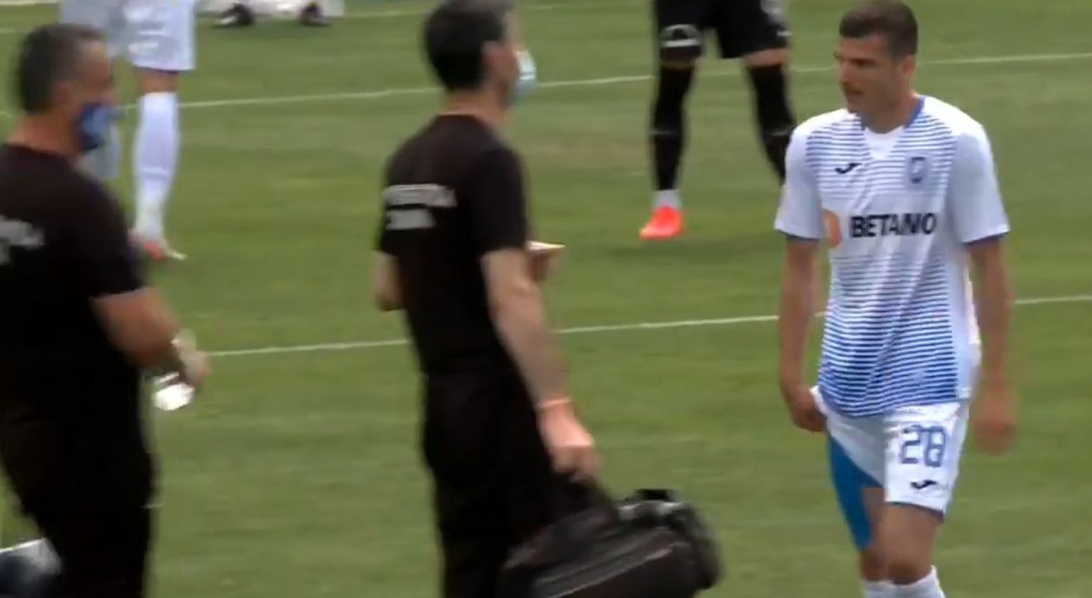 FOTO Alarmă pentru Cristiano Bergodi la Craiova: Mihăilă s-a accidentat cu Viitorul