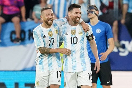 Messi a înscris cinci goluri la naționala Argentinei, la 5-0 cu Estonia, foto: Imago