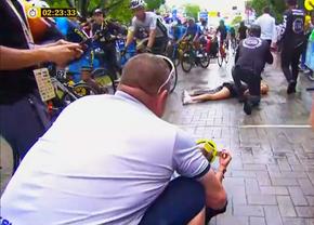 Accident incredibil într-o cursă importantă de ciclism » În plină viteză, și-a izbit soția: „Am încercat să frânez, dar bicicleta n-a răspuns”