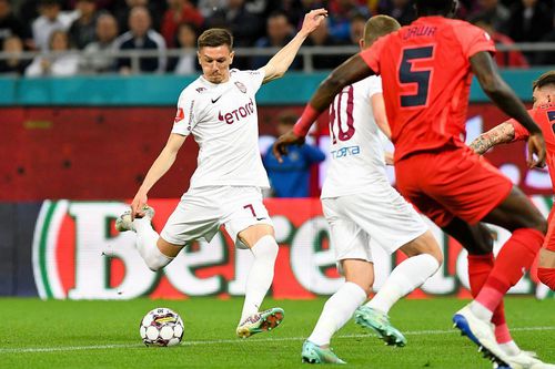 Ermal Krasniqi, în acțiune contra FCSB-ului // foto: Imago Images