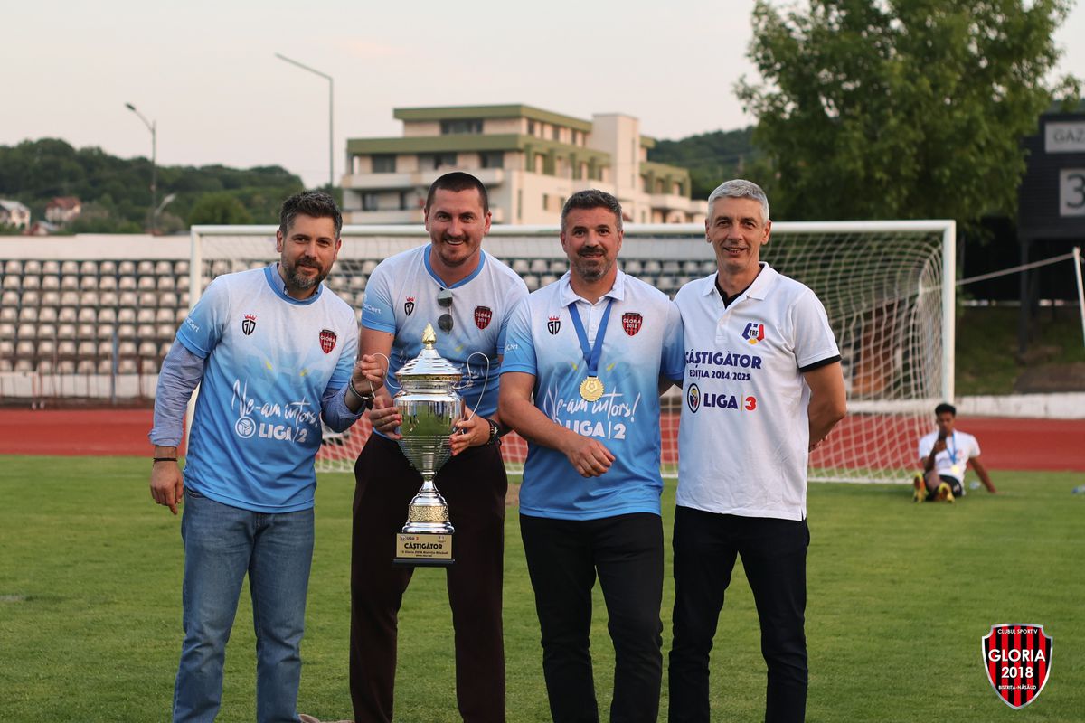 După 11 ani, numele Gloria Bistrița e din nou în Liga 2! Unul dintre artizanii promovării explică ce urmează: „Momentan nu putem urca în Superligă”
