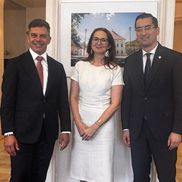 Răzvan Burleanu, Andrea Andras, însărcinatul cu afaceri a.i. al Ambasadei României în Republica Austria, și Eduard Novak / Sursă foto: Facebook