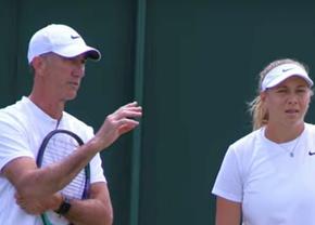 Darren Cahill, la antrenamentul Amandei Anisimova înainte de meciul cu Simona Halep de la Wimbledon